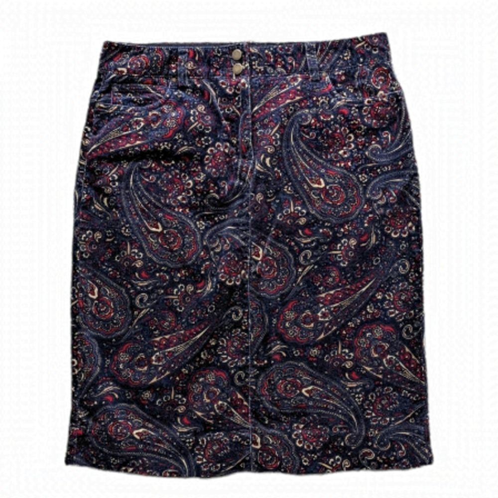 Tommy HILFIGER Velvet Paisley Pencil Skirt Size 4 @V